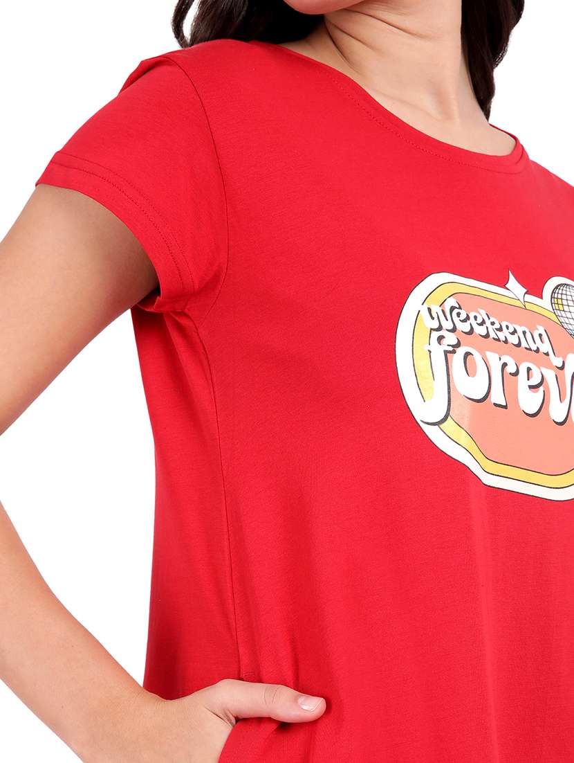 women printed round neck sleepshirt - 21730653 -  Standard Image - 6