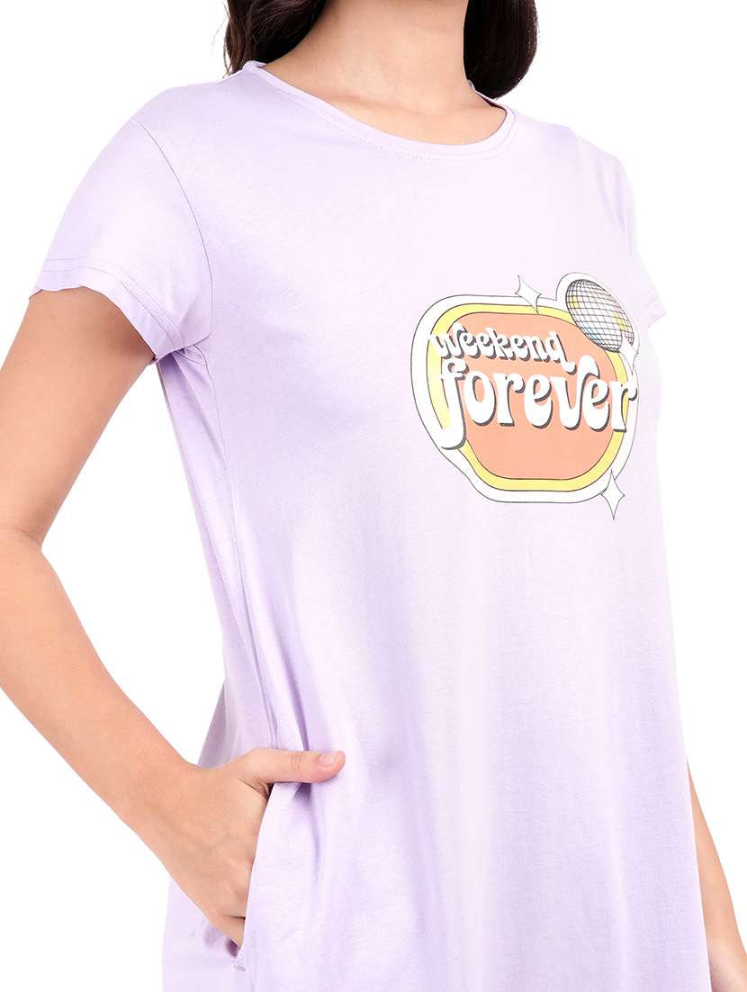 women printed round neck sleepshirt - 21730655 -  Standard Image - 6