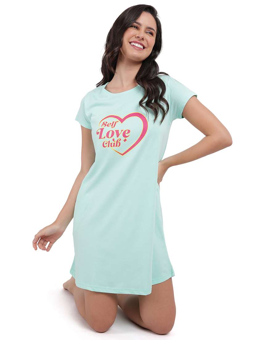 women printed round neck sleepshirt - 21730657 -  Standard Image - 4
