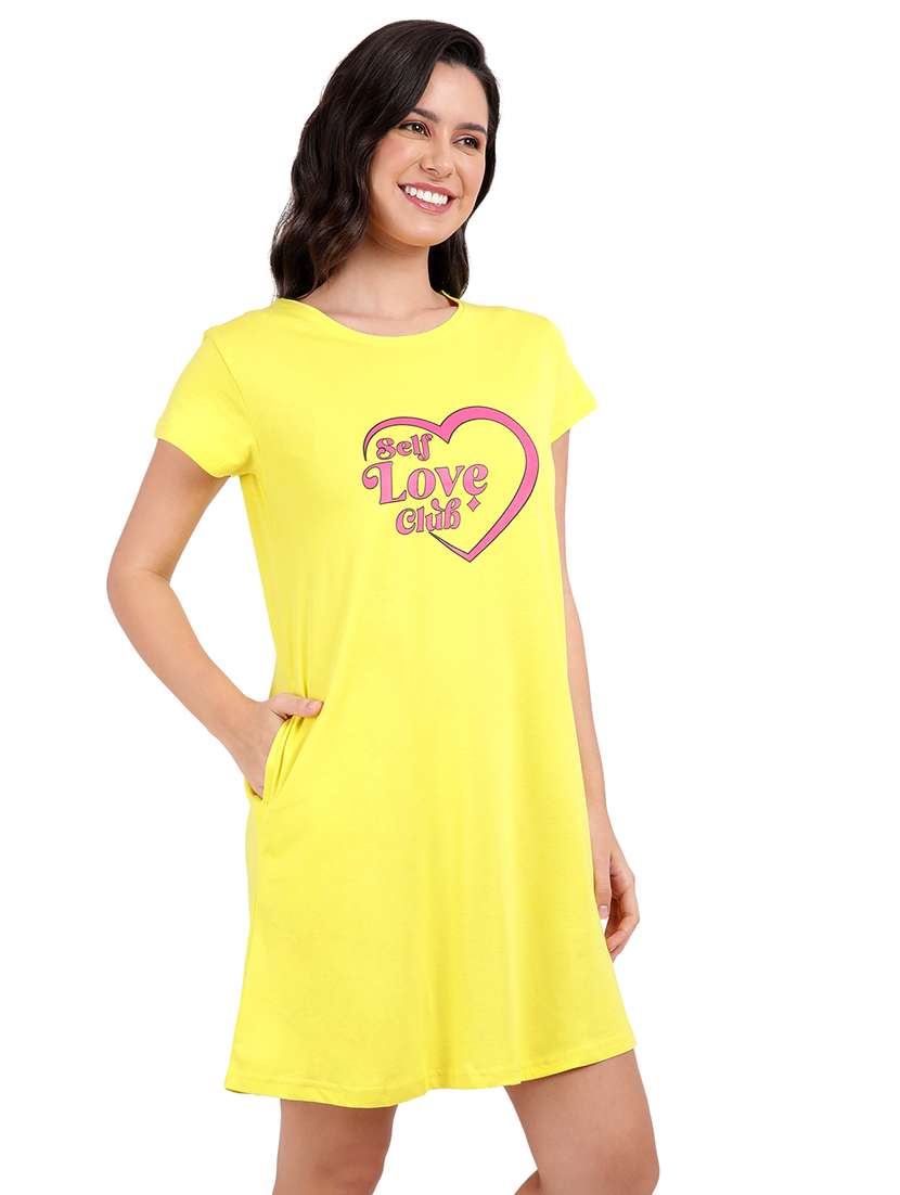 women printed round neck sleepshirt - 21730659 -  Standard Image - 1