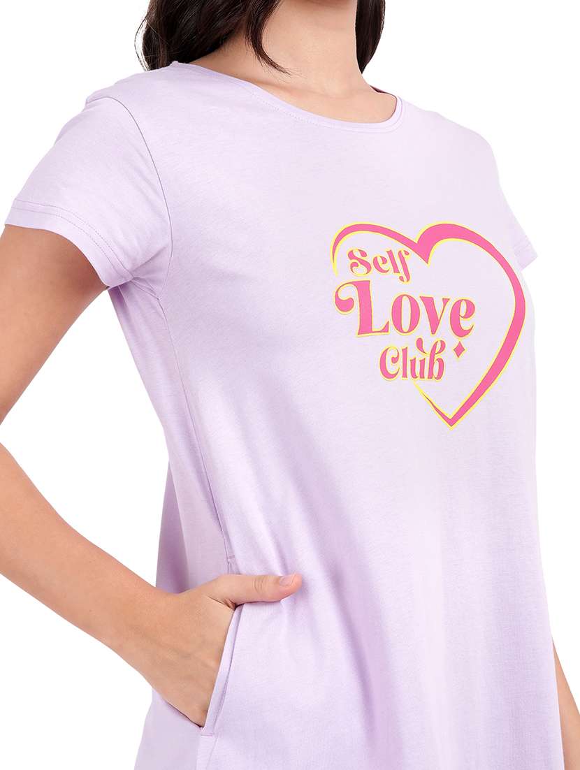 women printed round neck sleepshirt - 21730660 -  Standard Image - 6