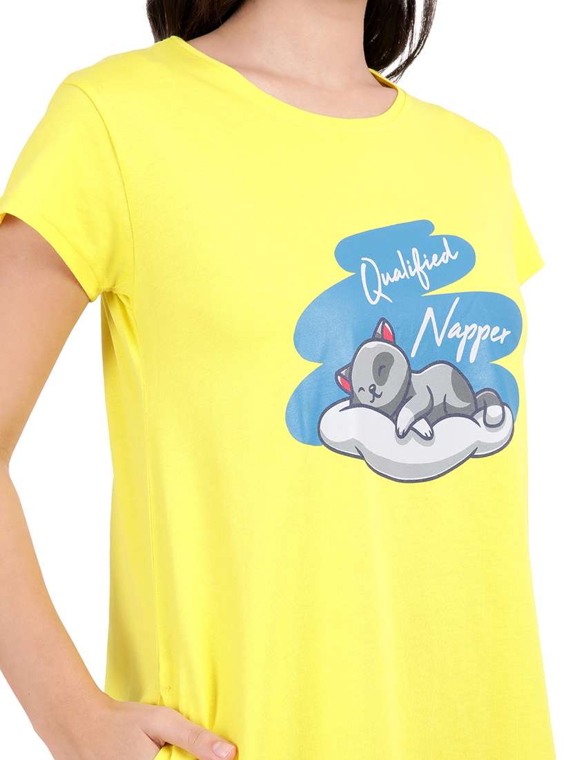 women printed round neck sleepshirt - 21730669 -  Standard Image - 6