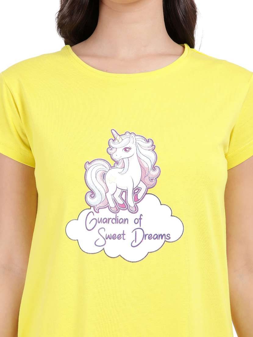 women printed round neck sleepshirt - 21730674 -  Standard Image - 4