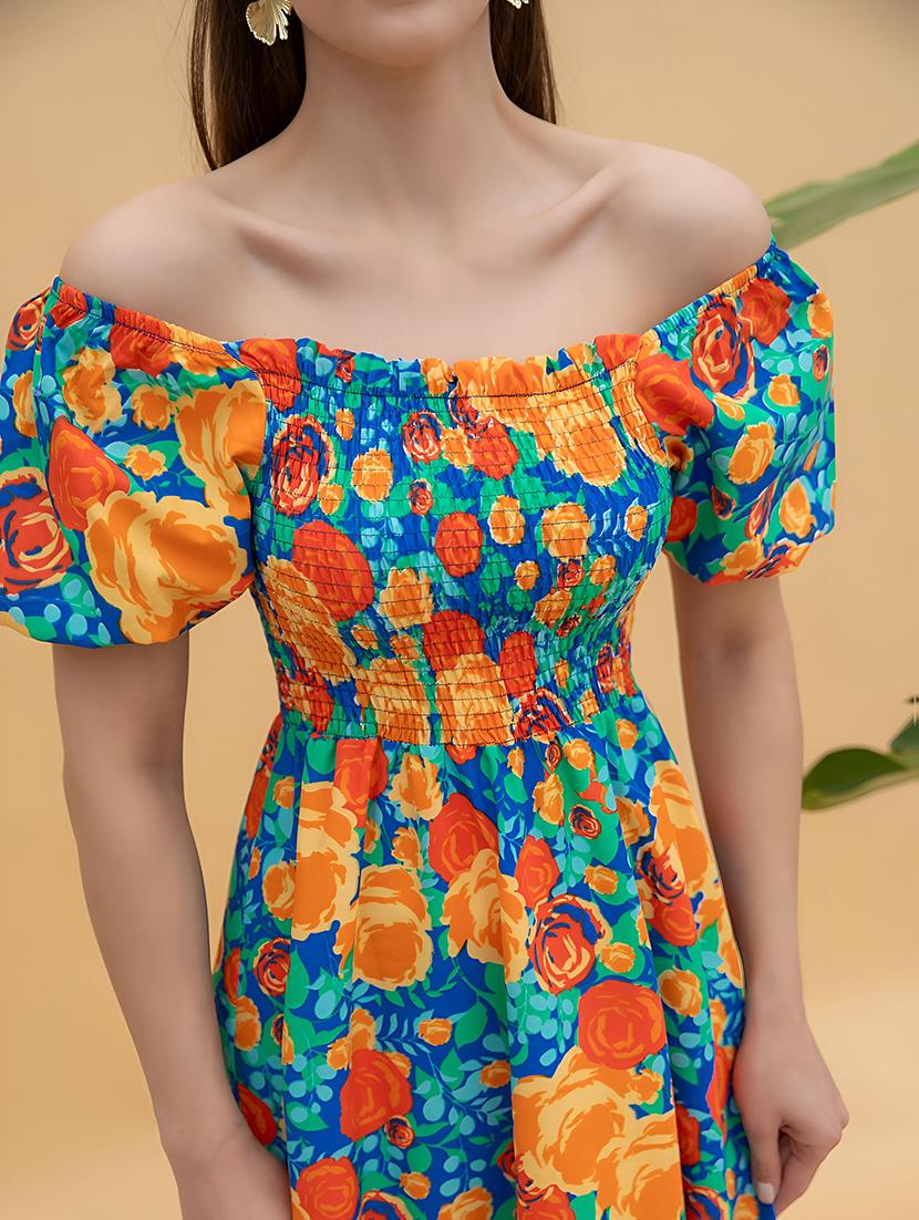 women floral print fit & flare dress - 21730683 - Standard Image - 4