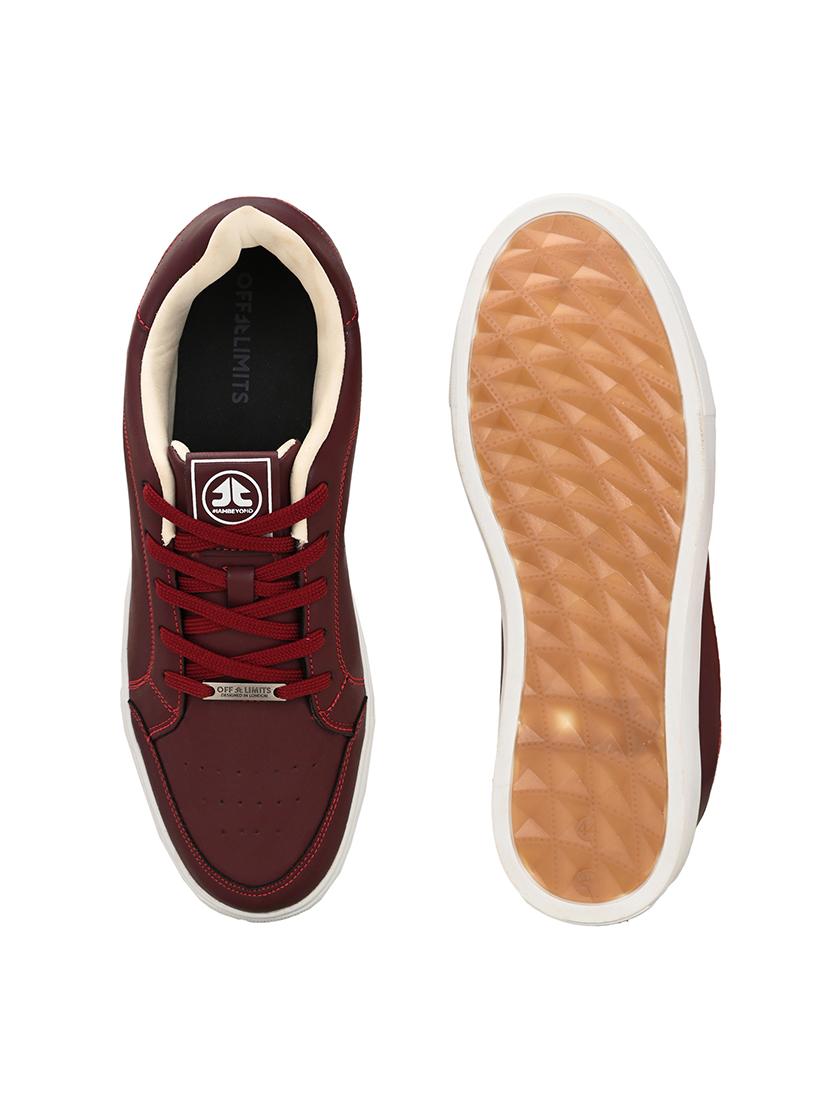 men solid maroon lace up sneaker - 21730690 - Standard Image - 4