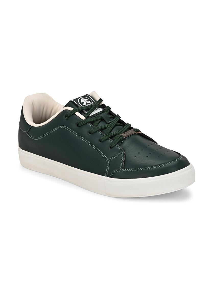 men solid bottle green lace up sneaker - 21730691 - Standard Image - 1