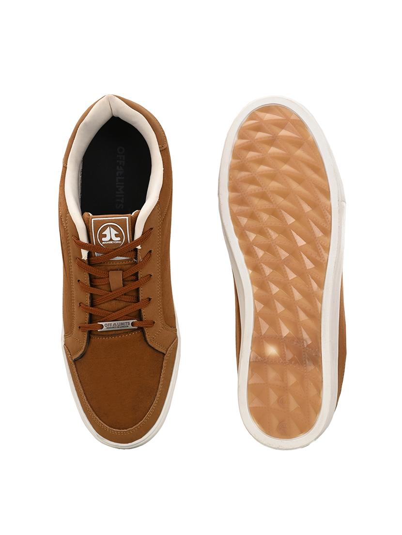 men solid tan lace up sneaker - 21730697 - Standard Image - 4