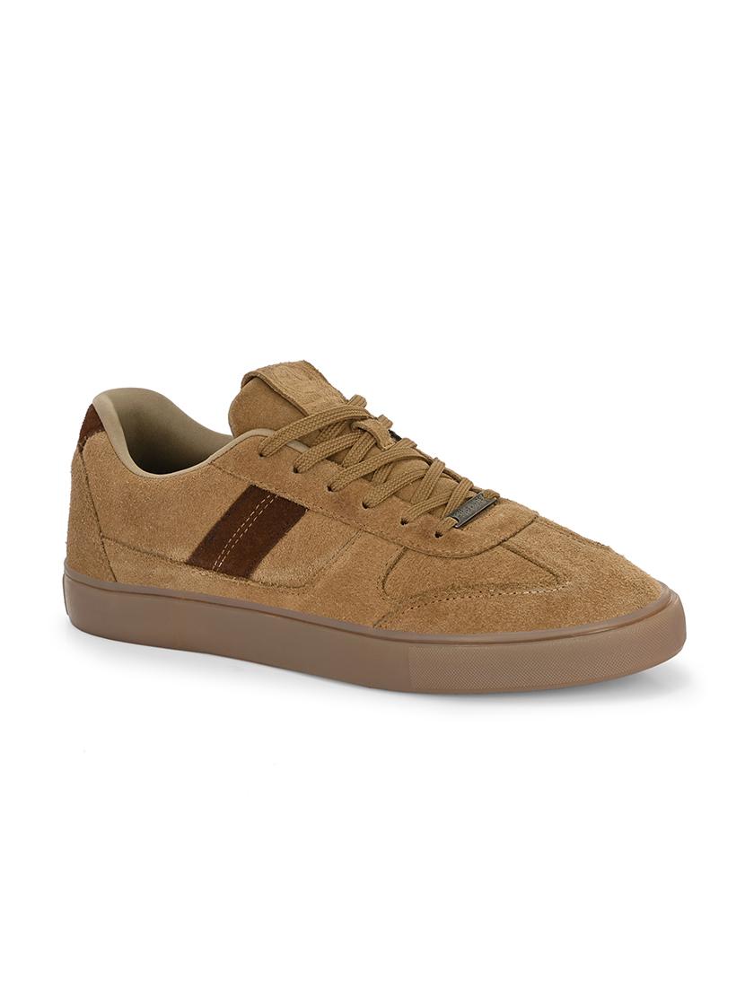 men solid beige lace up sneaker - 21730703 -  Standard Image - 1