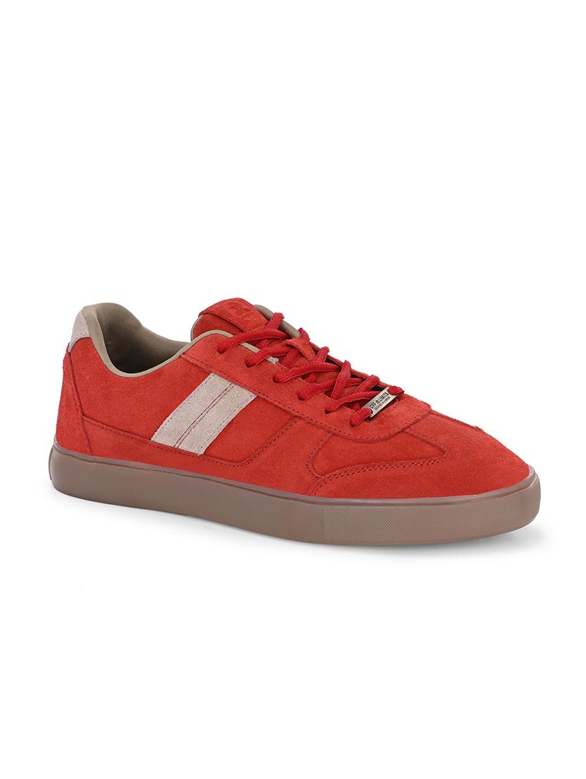 men solid red lace up sneaker - 21730706 -  Standard Image - 1