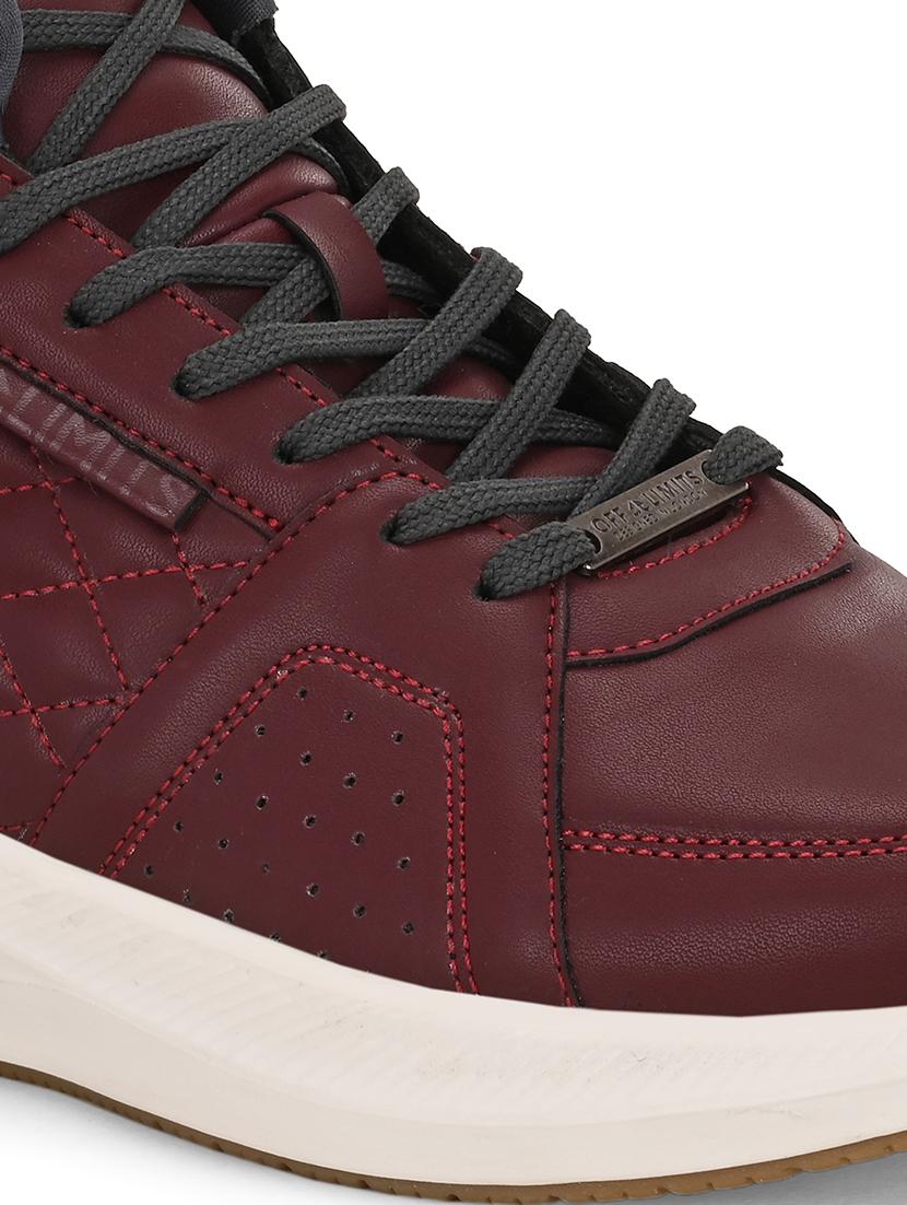men solid lace up high ankle sneaker - 21730709 - Standard Image - 4