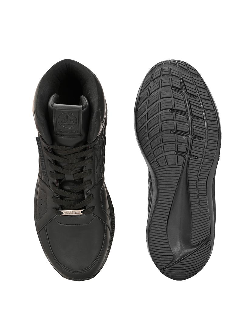 men solid lace up high ankle sneaker - 21730710 - Standard Image - 4