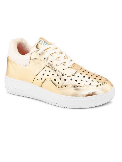 women gold lace-up casual shoes - 21730835 - Standard Image - 0