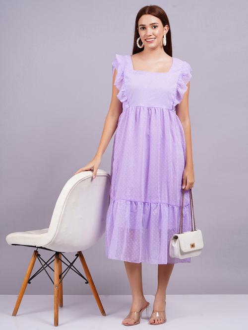 women self designed ruffled sleeves tiered dress - 21730863 - Standard Image - 0
