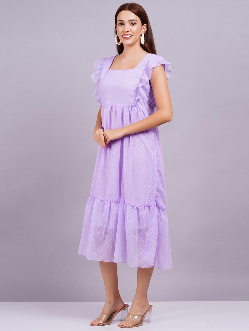women self designed ruffled sleeves tiered dress - 21730863 -  Standard Image - 1