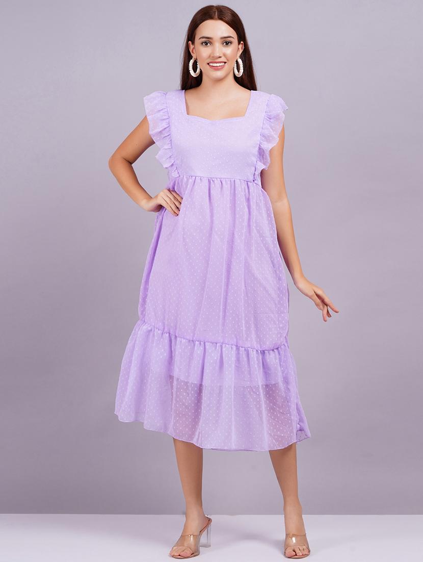 women self designed ruffled sleeves tiered dress - 21730863 - Standard Image - 4