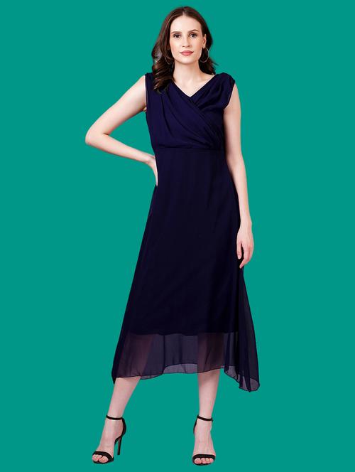 women solid sleeveles a-line dress - 21730884 - Standard Image - 0