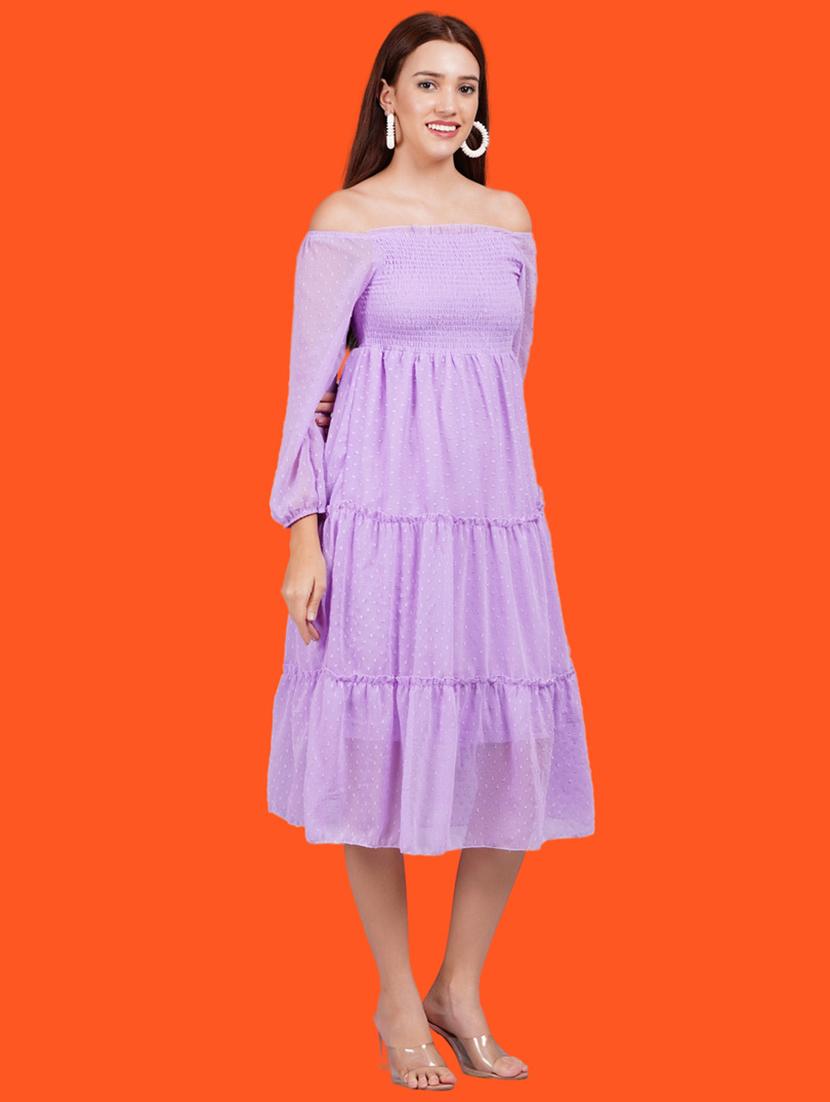 women self designed long sleeves tiered dress - 21730887 - Standard Image - 1
