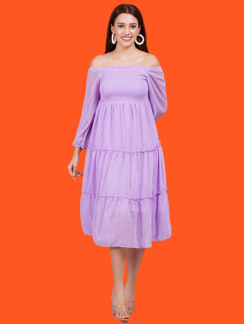 women self designed long sleeves tiered dress - 21730887 - Standard Image - 4