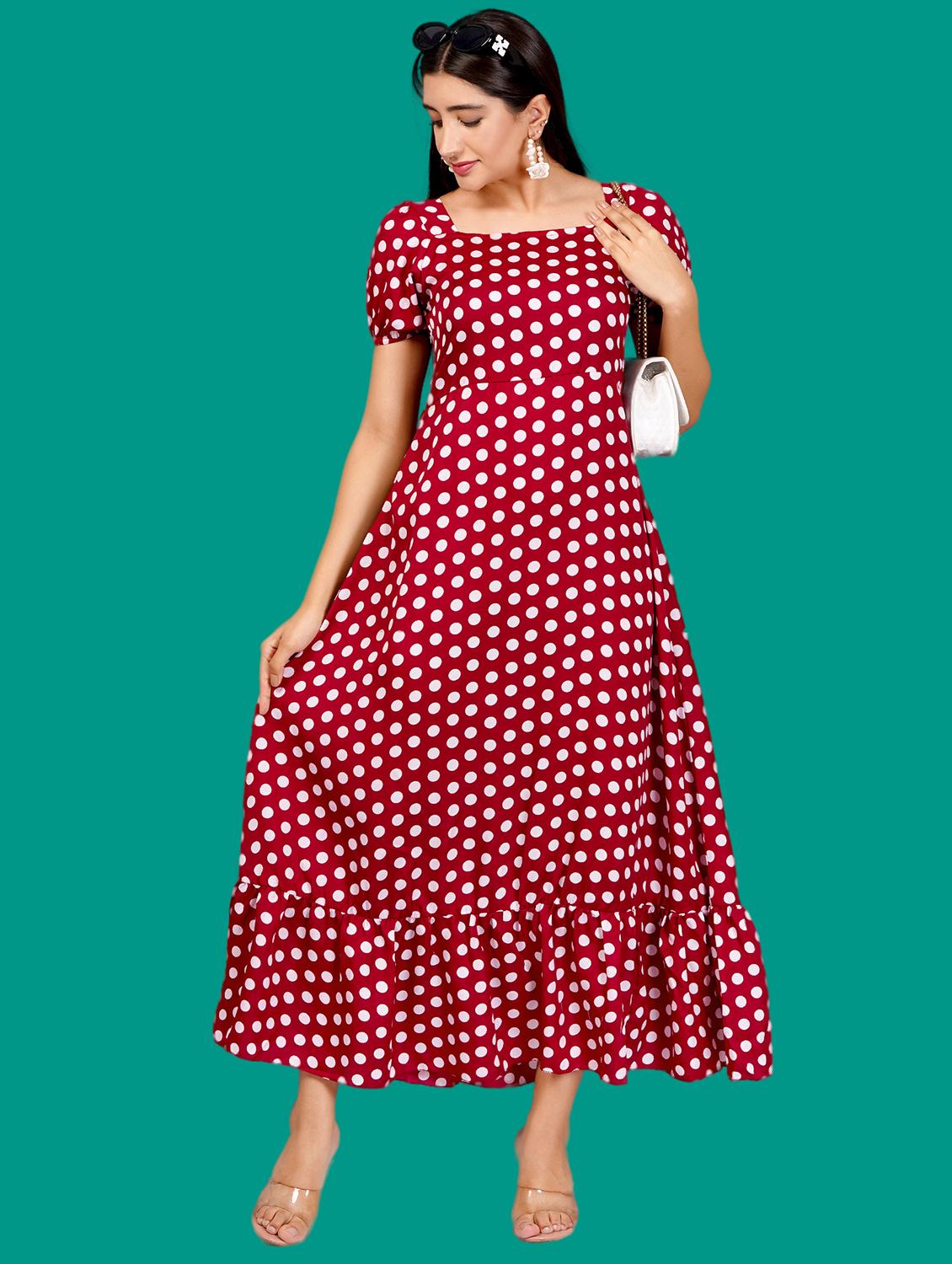 women printed puff sleeves tiered dress - 21730903 - Standard Image - 4