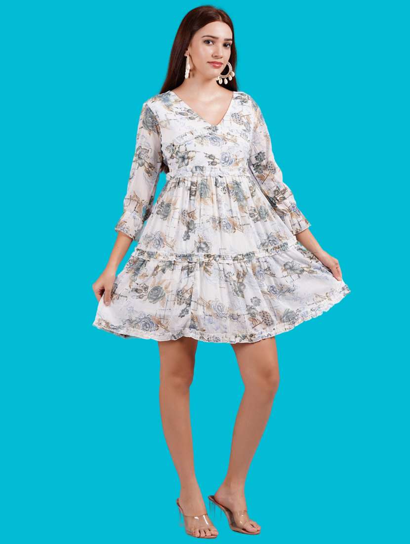 women floral print tiered dress - 21731055 -  Standard Image - 1