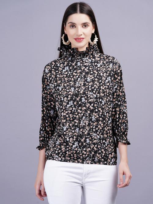 women floral print high neck regular top - 21731110 -  Standard Image - 0