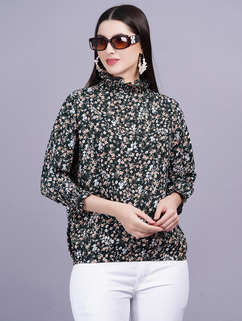 women floral print high neck regular top - 21731111 -  Zoom Image - 0