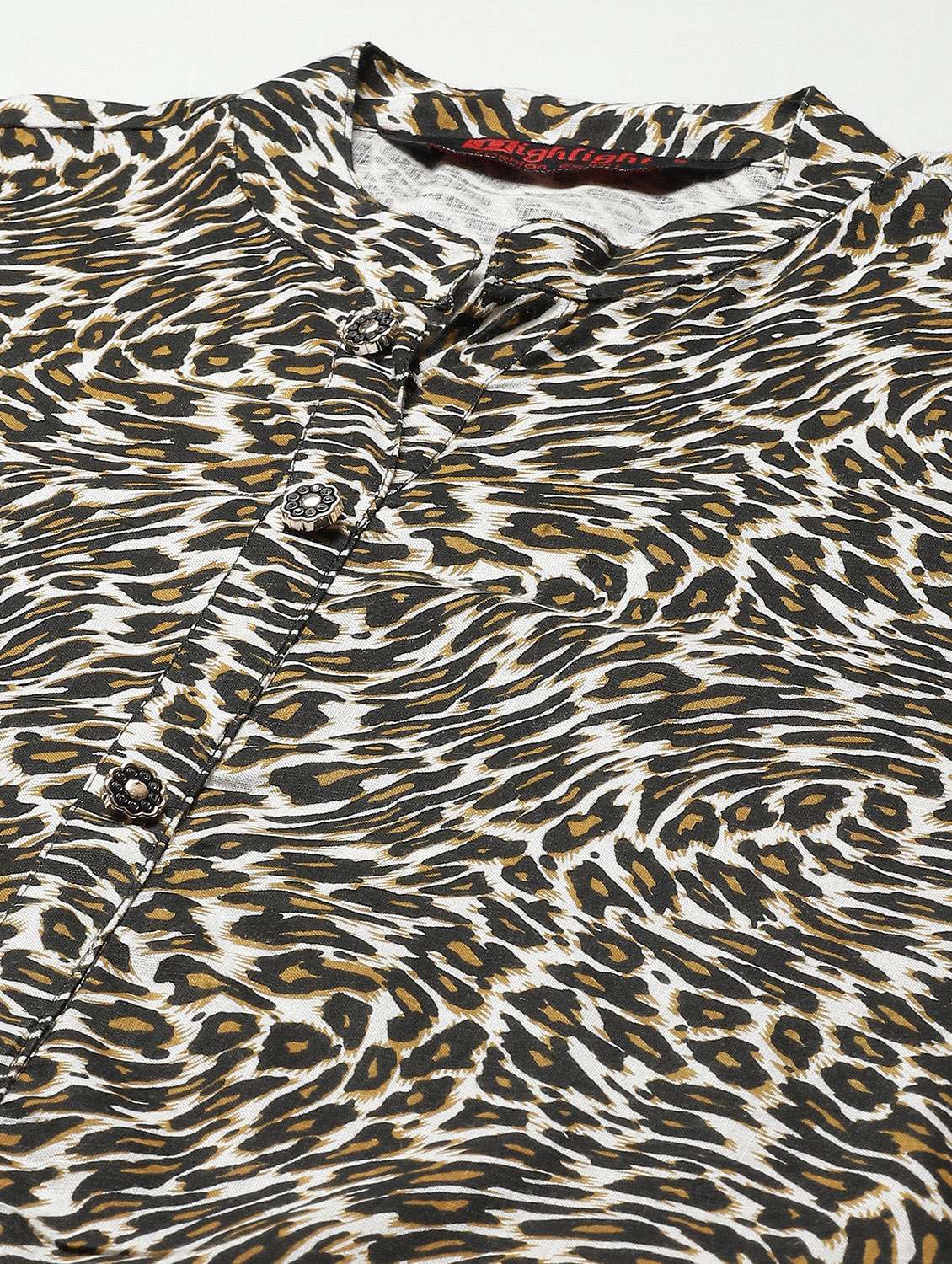 women mandarin neck animal printed straight kurti - 21731150 -  Standard Image - 4