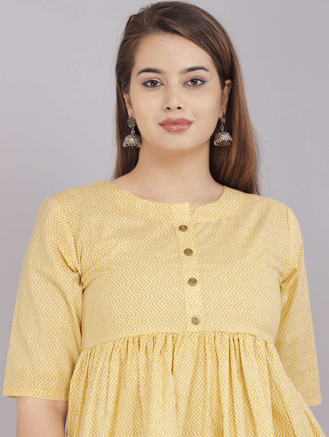 women round neck printed peplum top - 21731156 -  Standard Image - 4