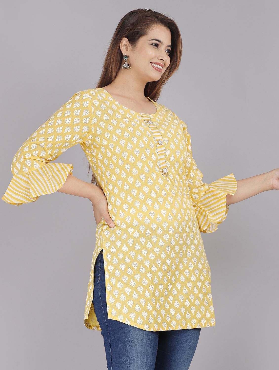women round neck printed straight kurti - 21731157 - Standard Image - 1