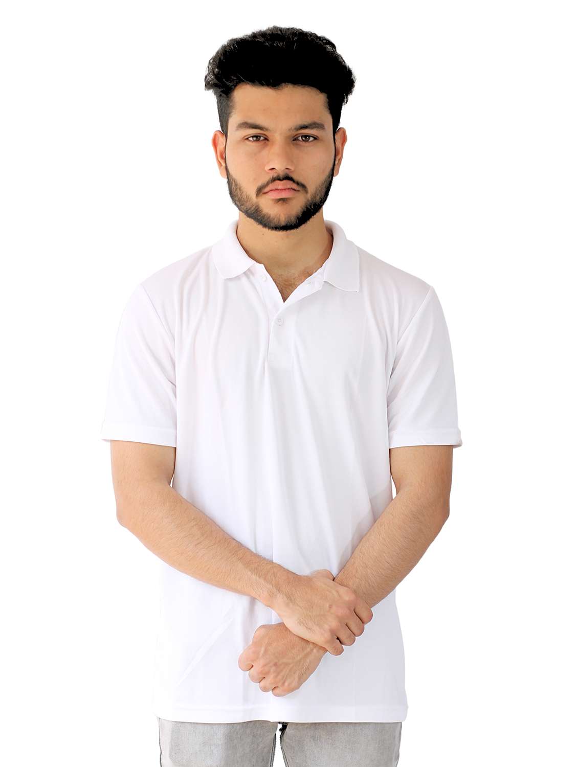 men solid short sleeves polo t-shirt - 21731224 -  Zoom Image - 0