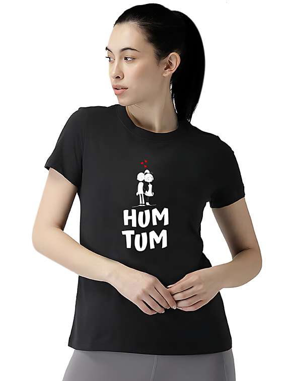 women front print short sleeve t-shirt