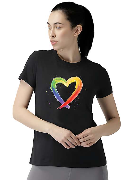 women front print short sleeve t-shirt
