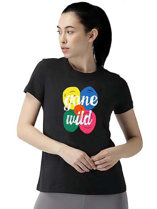 women front print short sleeve t-shirt - 21731236 - Standard Image - 0