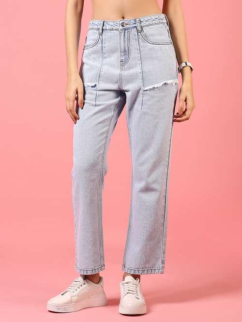women mid rise distressed jeans - 21731298 - Standard Image - 0
