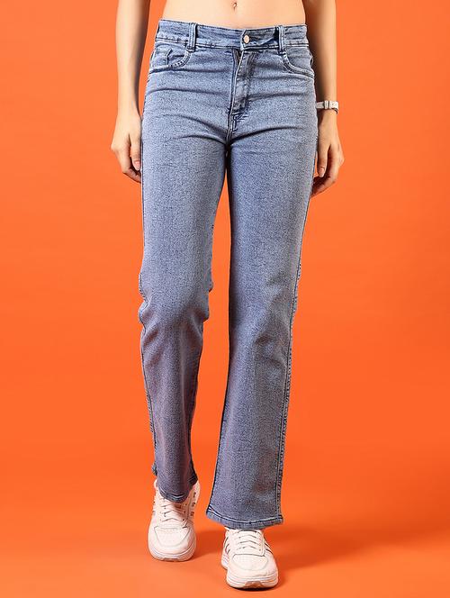 women solid mid rise denim jeans - 21731302 - Standard Image - 0