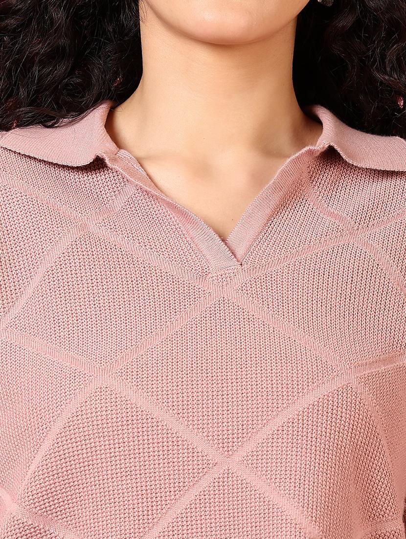 women short sleeves self design crop top - 21731313 - Standard Image - 4