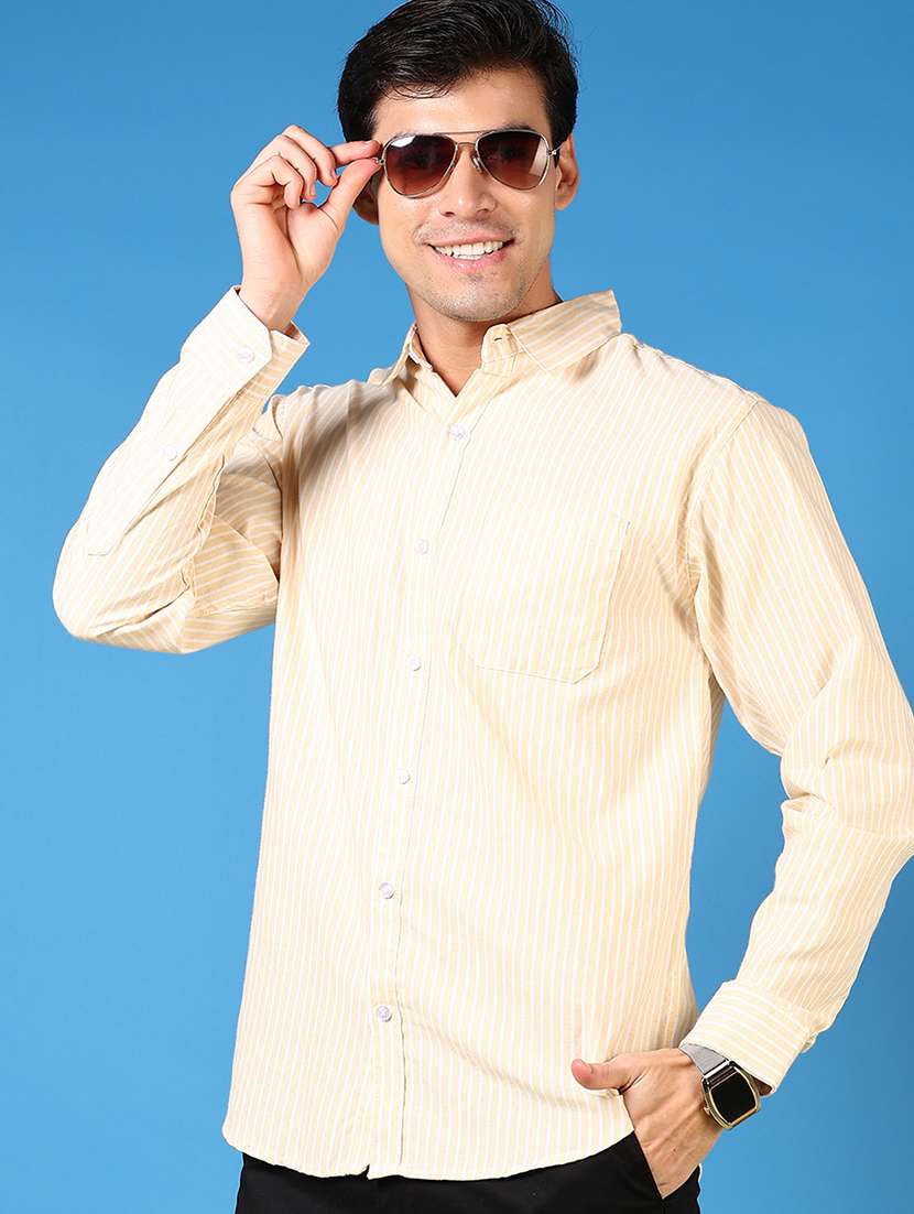 men long sleeves striped casual shirt - 21731334 -  Standard Image - 1