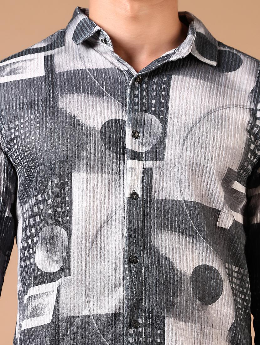 men long sleeves printed casual shirt - 21731349 - Standard Image - 4