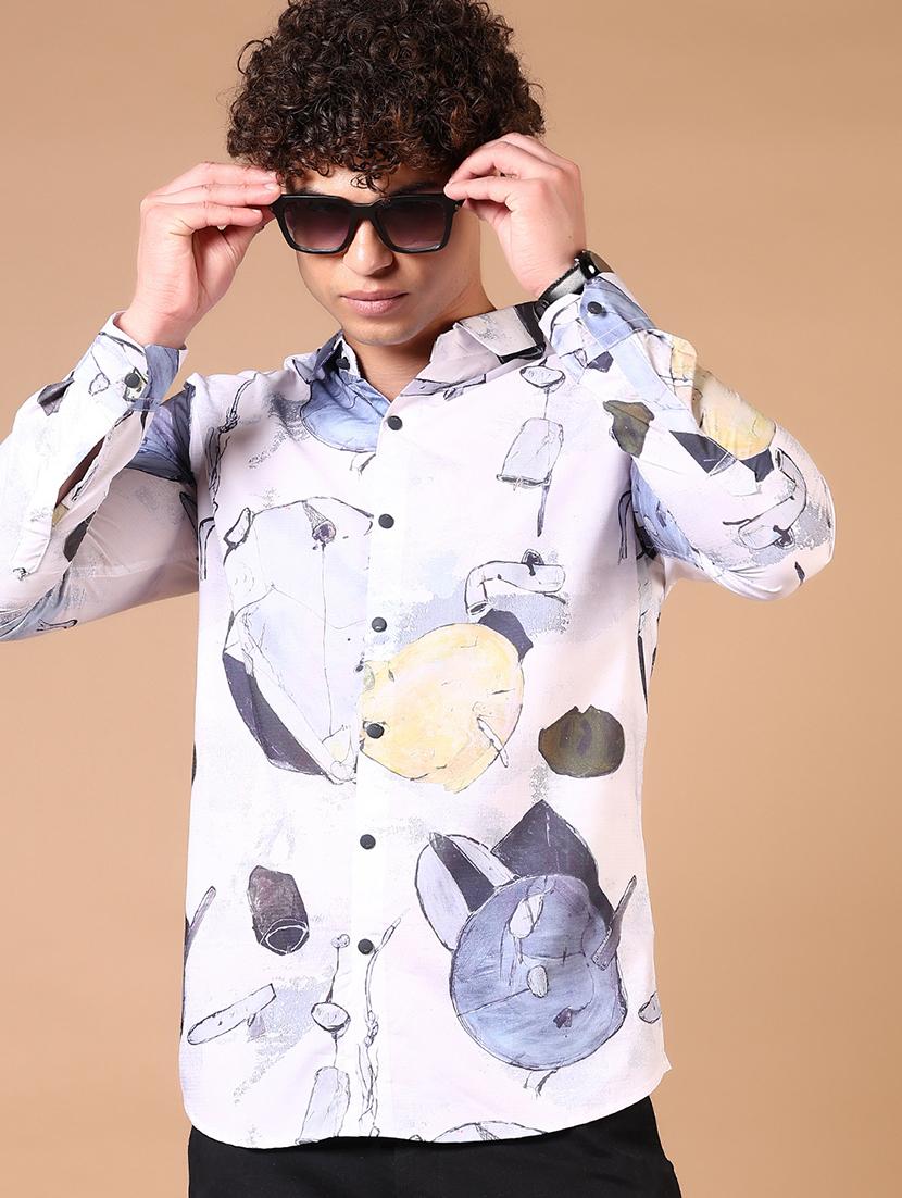 men long sleeves printed casual shirt - 21731350 - Standard Image - 1