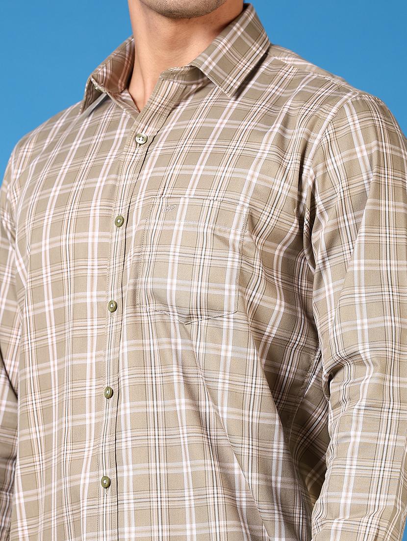 men long sleeves checkered casual shirt - 21731358 - Standard Image - 4