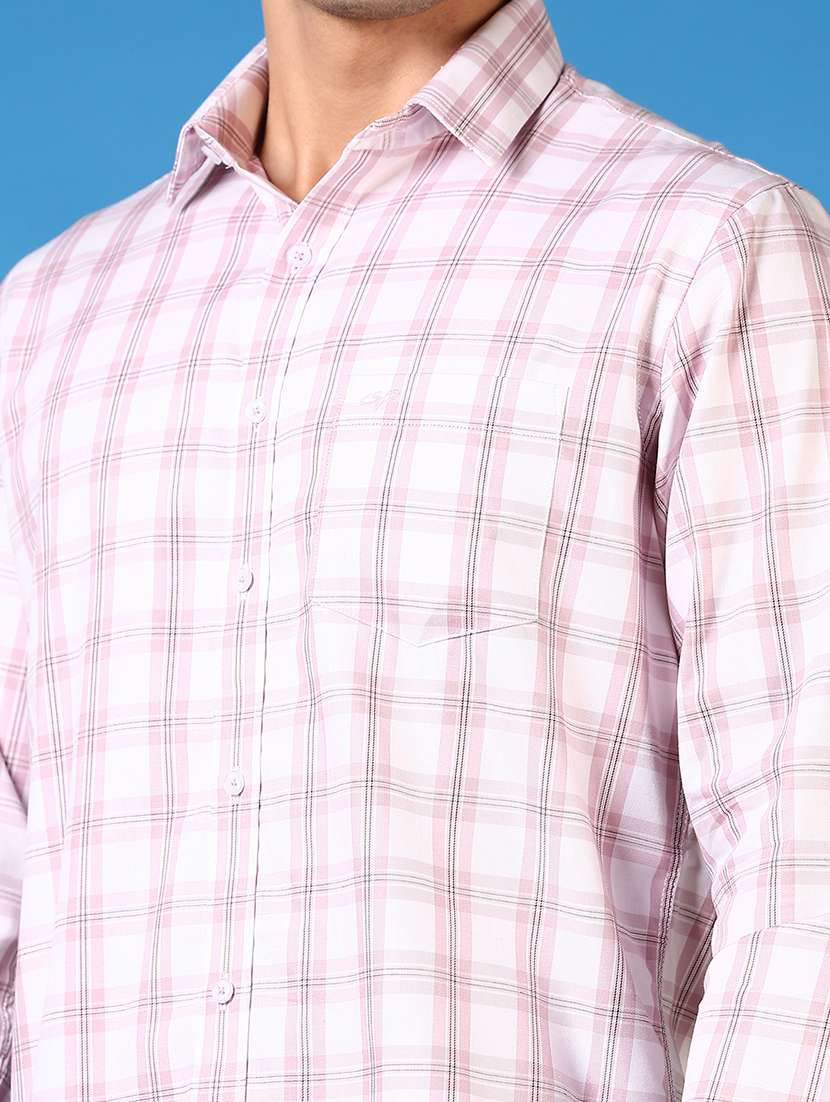 men long sleeves checkered casual shirt - 21731359 -  Standard Image - 4