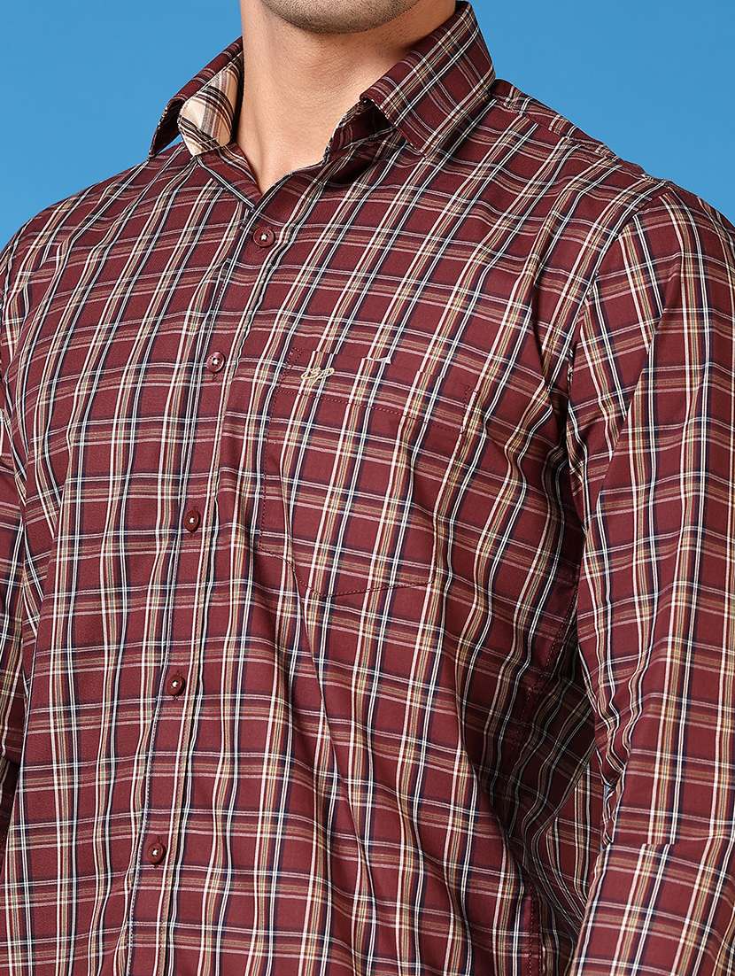men long sleeves checkered casual shirt - 21731362 -  Standard Image - 4