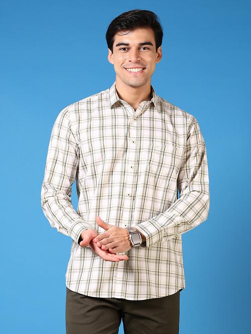 men long sleeves checkered casual shirt - 21731367 - Standard Image - 0