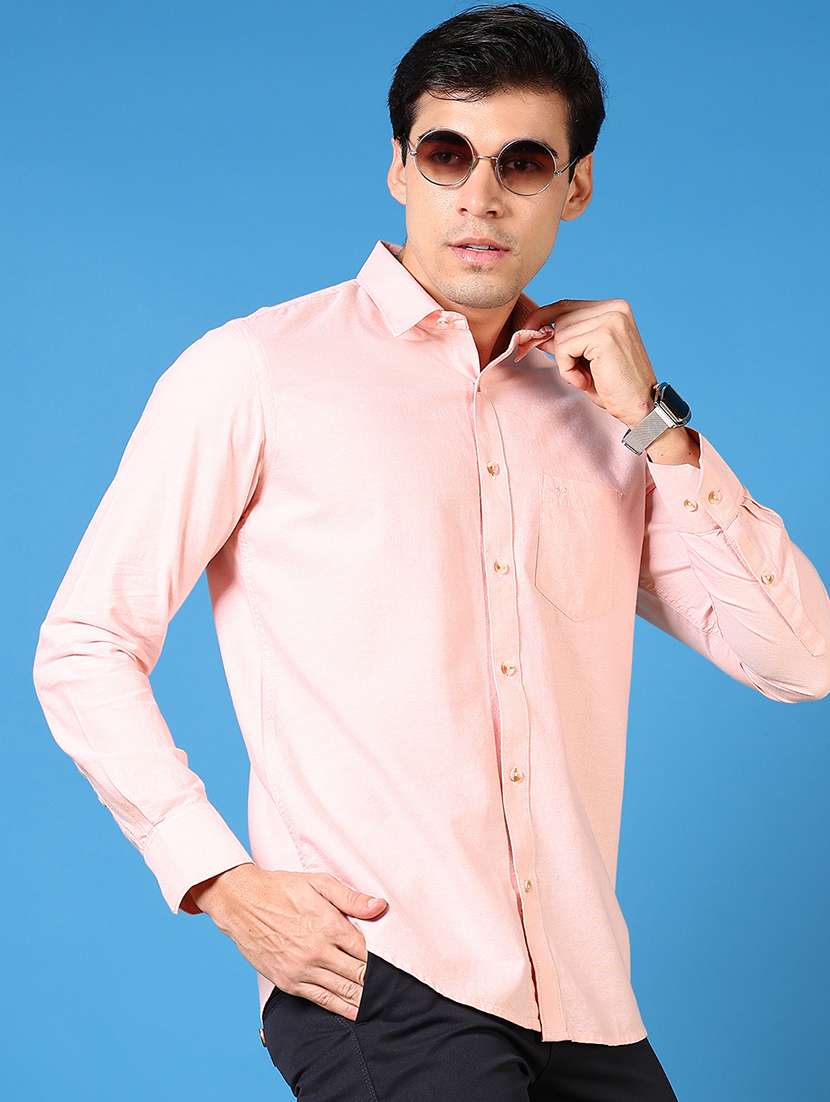 men long sleeves plain casual shirt - 21731372 -  Standard Image - 1