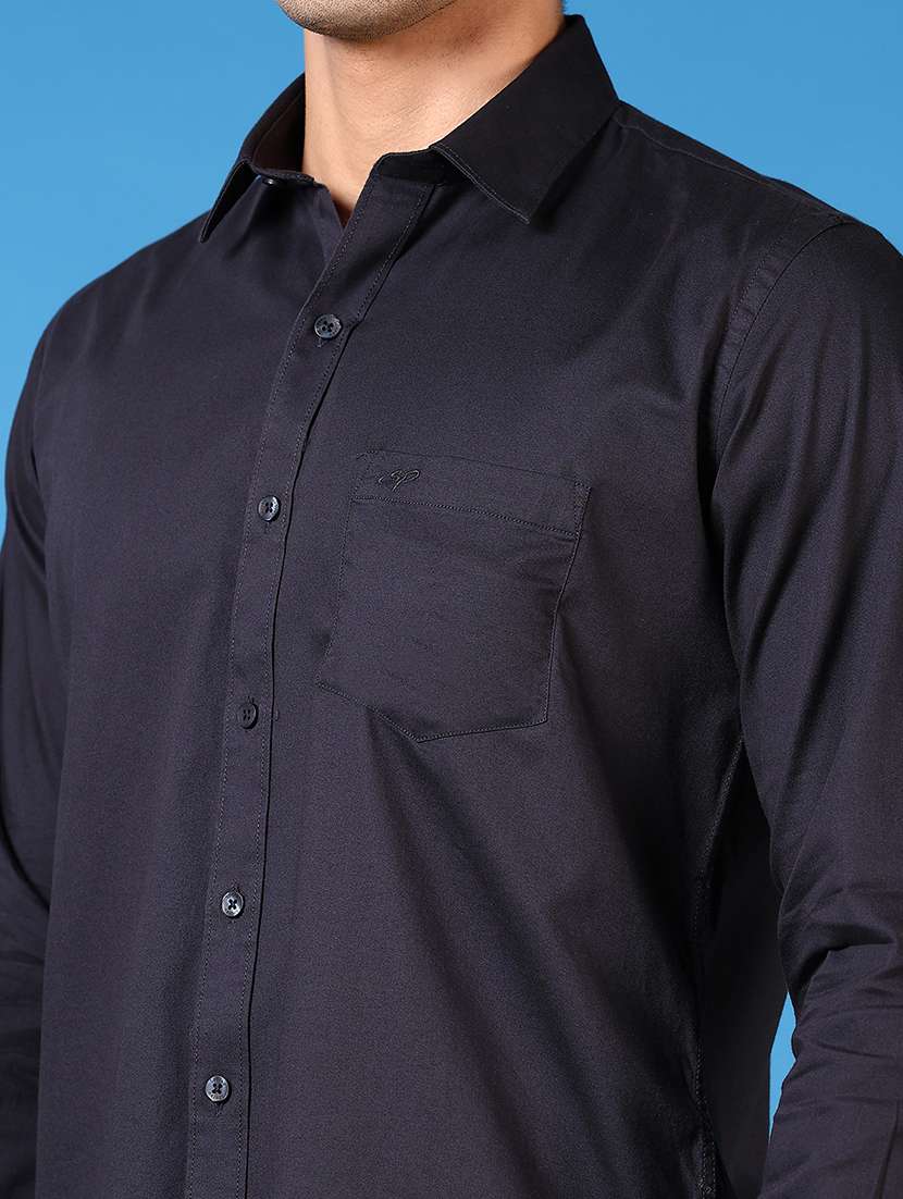men long sleeves plain casual shirt - 21731418 -  Standard Image - 4