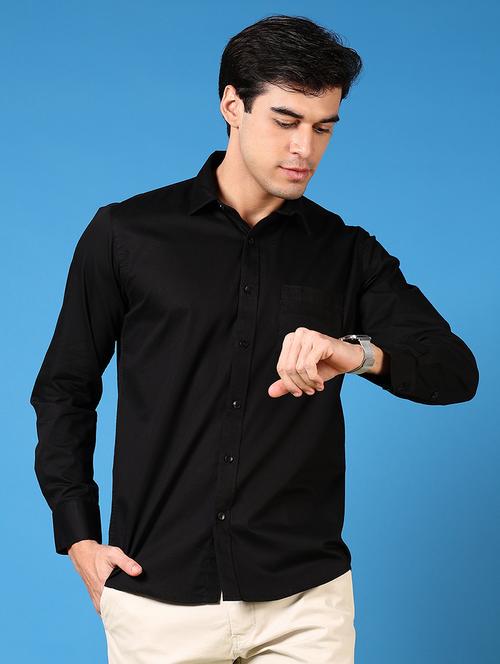 men long sleeves plain casual shirt - 21731420 - Standard Image - 0