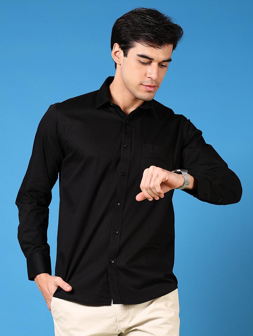 men long sleeves plain casual shirt - 21731420 - Zoom Image - 0