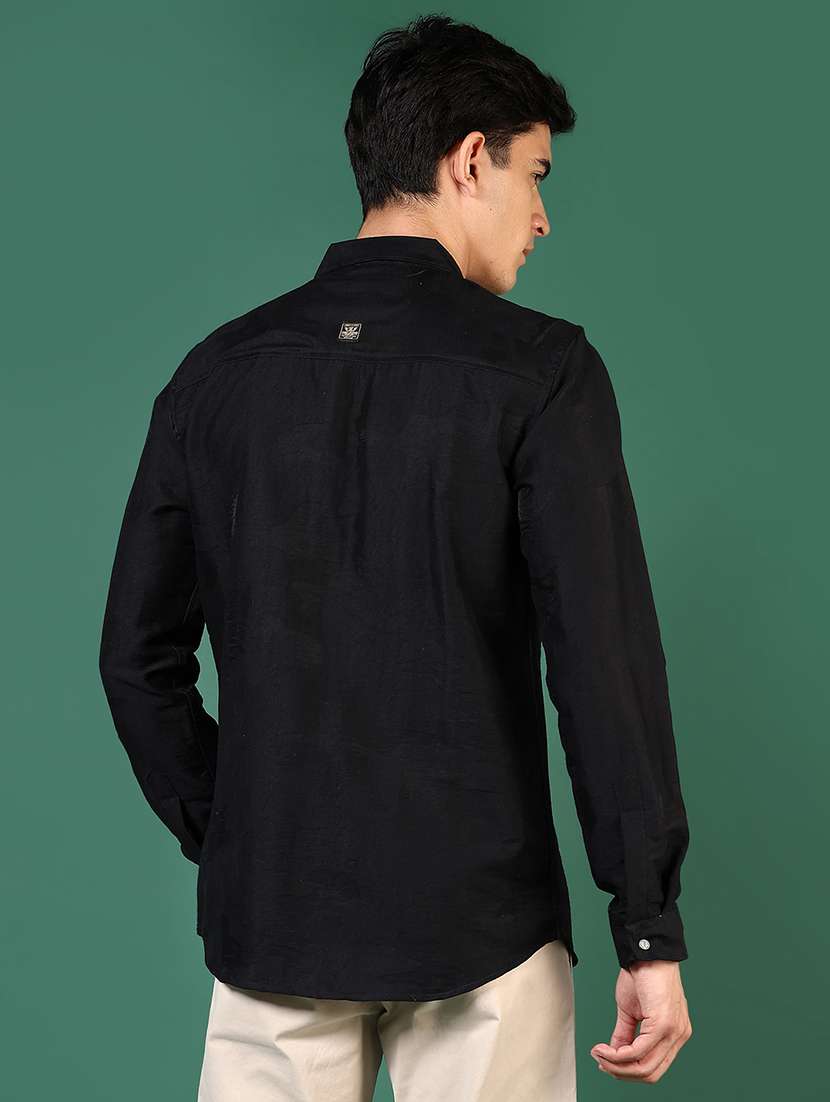 men long sleeves plain casual shirt - 21731423 -  Standard Image - 1