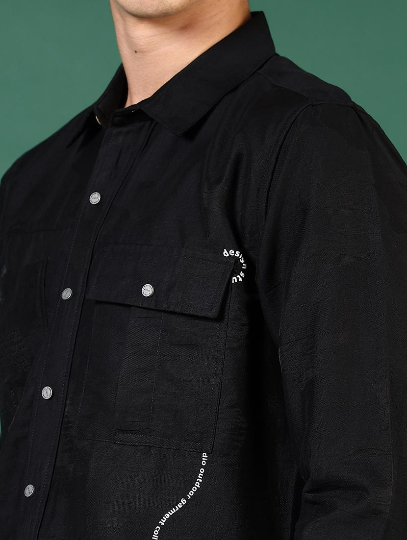 men long sleeves plain casual shirt - 21731423 - Standard Image - 4