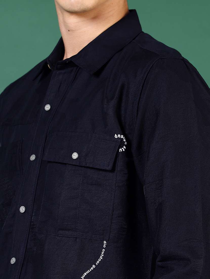 men long sleeves plain casual shirt - 21731424 -  Standard Image - 4